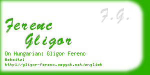 ferenc gligor business card
